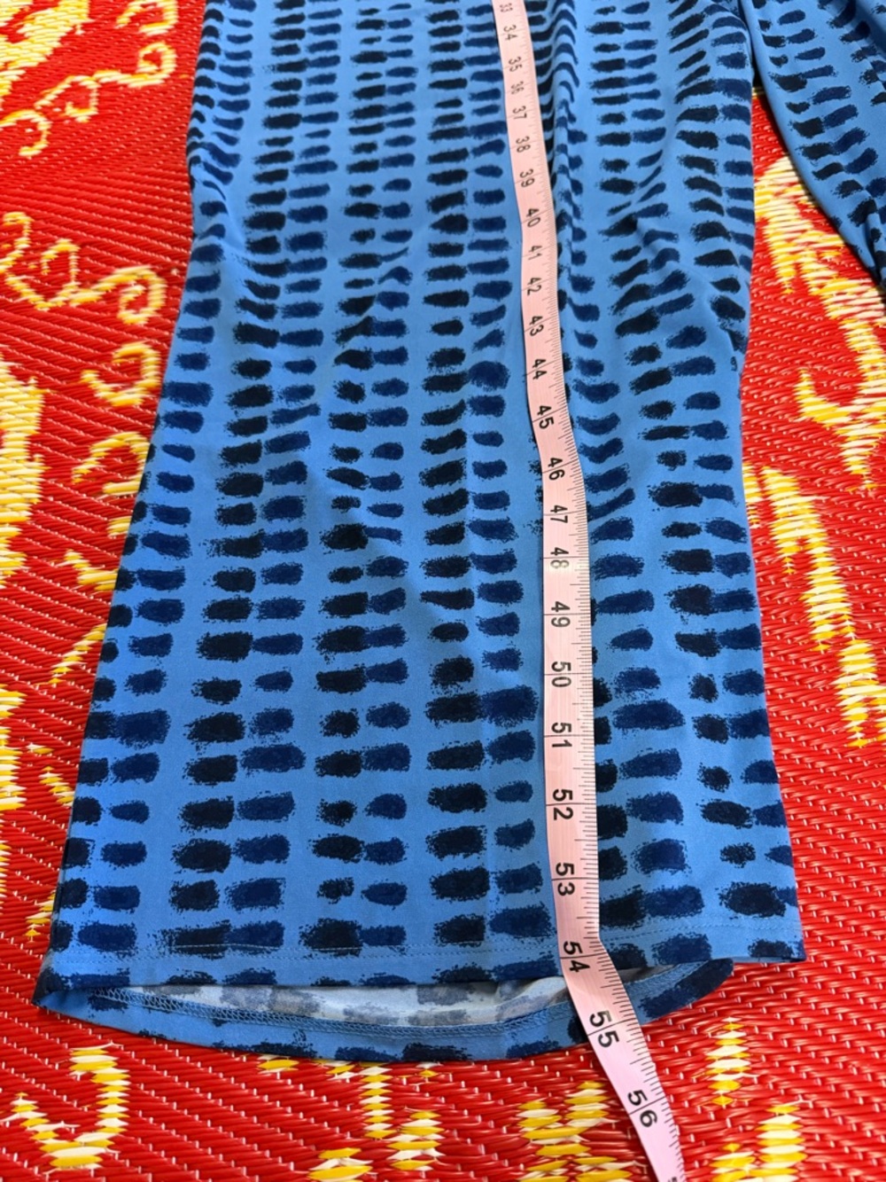 Lane Bryant Blue & Black Printed V-Neck Maxi Dress - Picture 6 of 7